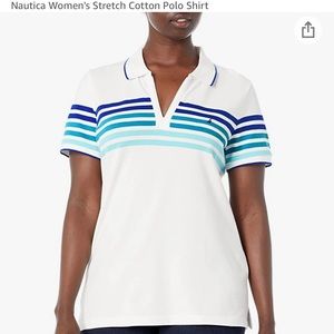 Nautica Women's Stretch Cotton Polo Shirt